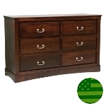 Amish 6 Drawer Convertible Baby Changing Chest
