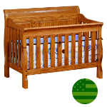 Amish Sleigh Panel 4 in 1 Convertible Baby Crib