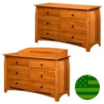 Amish Arcadia 6 Drawer Dresser / Baby Changer