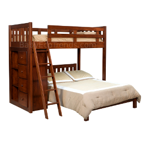 Amish Benning Twin & Full Bunk Bed with Bookcases