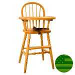 Amish Bow Back Baby High Chair with Turned Legs