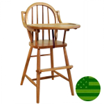 Amish Bow Back Baby High Chair with Straight Legs