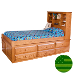 Amish 6 Drawer Captain's Bed