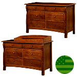 Amish Caspian 6 Drawer Dresser / Baby Changer