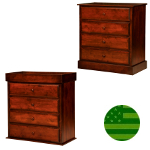 Amish Reversible 4 Drawer Baby Changing Dresser