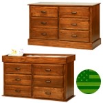 Amish Reversible 6 Drawer Baby Changing Dresser