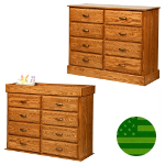 Amish Reversible 8 Drawer Baby Changing Dresser