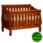 Amish Sleigh 4 in 1 Convertible Baby Crib