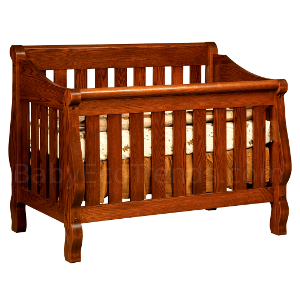 Amish 4 in 1 Convertible Baby Crib - Sleigh