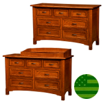 Amish Trinity 7 Drawer Dresser / Baby Changer