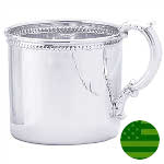 Sterling Silver Baby Cup - Beaded