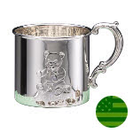 Sterling Silver Baby Cup - Teddy Bear