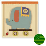 Shadowbox Wall Art - Blue Elephant