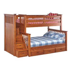 Amish Morgan Twin & Full Bunk Bed with Steps