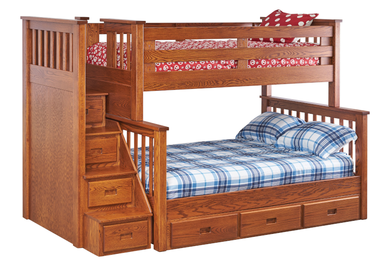 Amish Morgan Twin & Full Bunk Bed with Steps