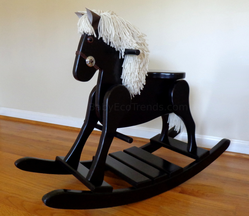 Childs Wooden Rocking Horse Amish Built Solid Poplar Painted Wood Toy! 