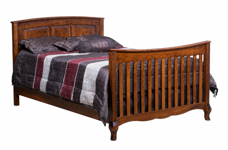 Red Oak Amish French Country Slats Full Bed for Becky