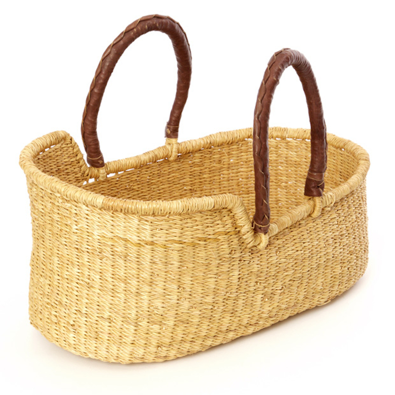moses basket leather handles