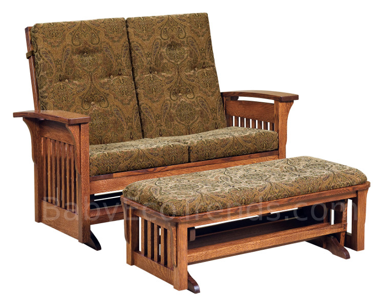 Amish Bow Arm Glider Loveseat