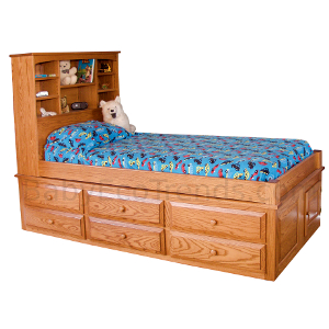 Amish 6 Drawer Captain's Bed