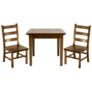 Amish Child's Table & Ladder Back Chairs Set