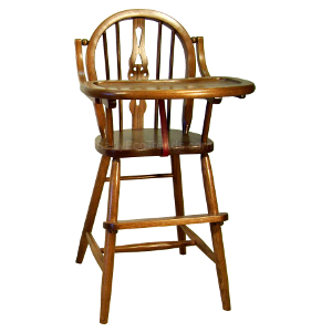 Amish High Chair - Fiddle Back - Price available by request only