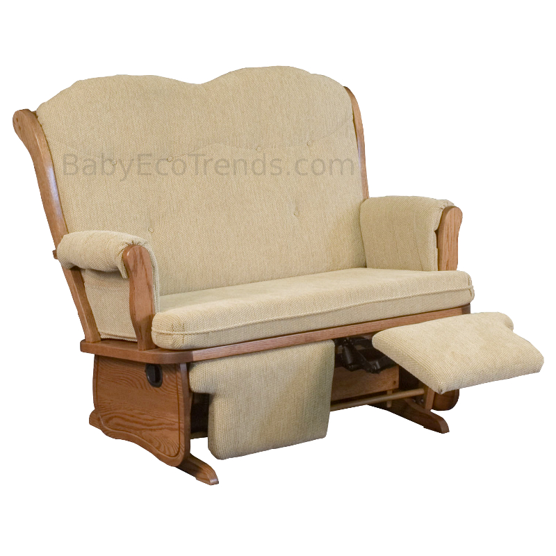 Amish Madison Loveseat Glider with Filp-out Footrest