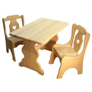 Amish Child's Trestle Table & Heart Chairs Set - NO LONGER AVAILABLE