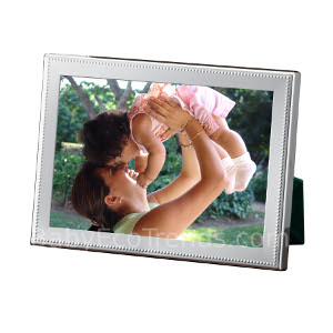 Sterling Silver Beaded Picture Frame
