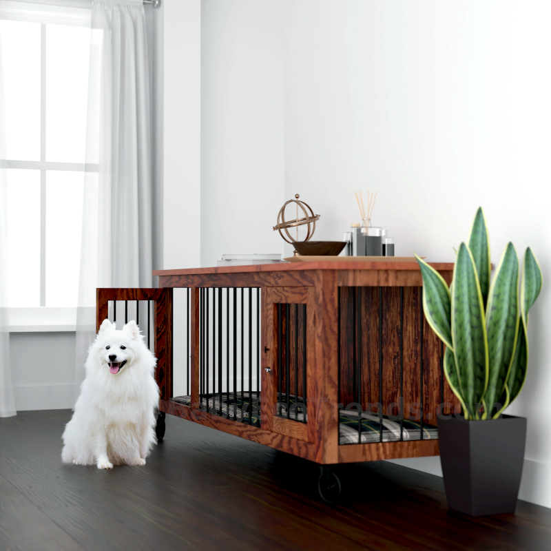 mid century modern dog crate