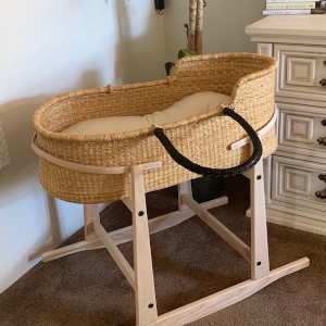  ECOADE Moses Basket Stand, Baby Moses Basket Rocker Stand -  Natural Wood : Baby