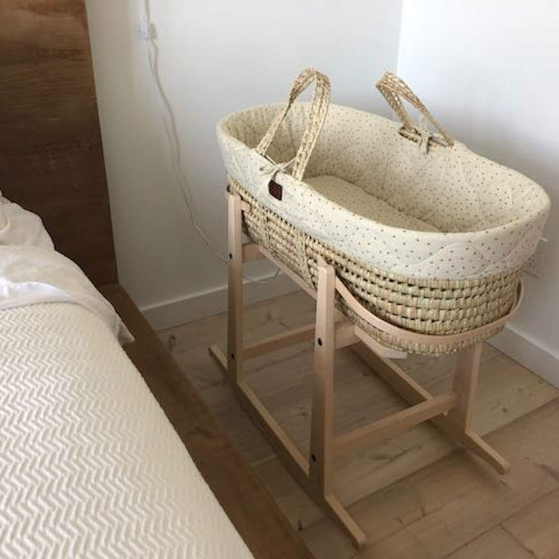 moses basket little green sheep