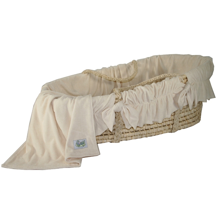 Wendy Anne Cozy Baby Ivory Velour Organic Moses Basket - NO LONGER AVAILABLE