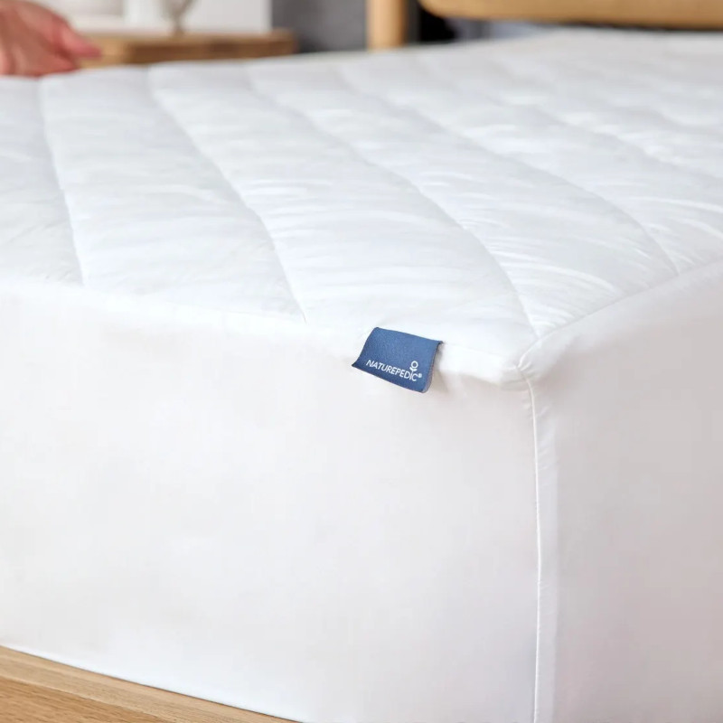 Naturepedic Organic Quilted Queen Mattress Protection Pad - Fitted Waterproof
